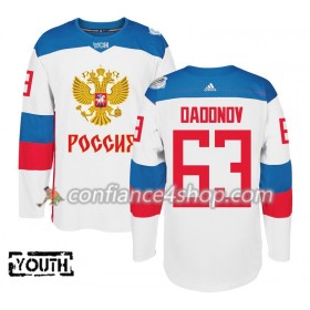 Adidas Maillot de Hockey Russie Evgenii Dadonov 63 Coupe du monde de hockey sur glace 2016 Blanc Premier - Enfant